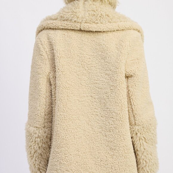 FUR TRIMMED FLEECE JACKET WITH POCKETS - Picture 9 of 9